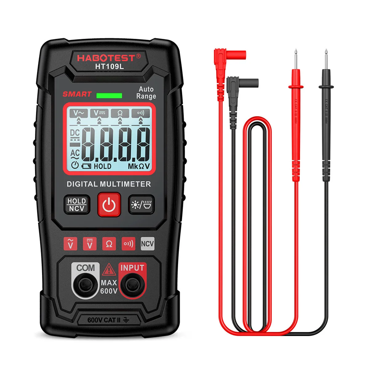 HABOTEST 4000 Counts 600V DC AC Voltage Measurement Voltmeter NCV Resistance Continuity Multitester HT109L Digital Multimeter