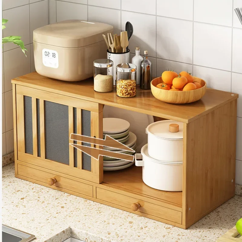 Kitchen Table Storage System Japanese Provincial Space Bowl Dish Rack Household Simple Seasoning Storage Cabinet Multifunctional