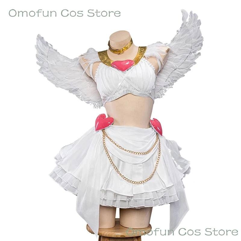 

❤2026✚Anime Panty & Stocking Anarchy with Garterbelt Cosplay Costume Lolita Fancy Dress Angel Wing Gown Halloween Party Clothes◀