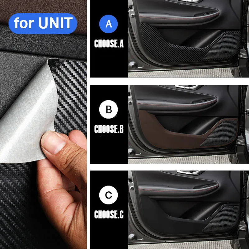 for CHANGAN UNIT UNI-T 2023 2022 2024 2025 PU Leather Carbon Fiber Sticker Door Anti Kick Cover Door Sill Protection Mat