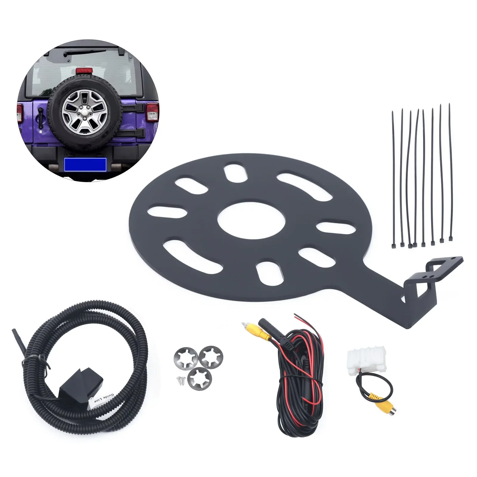 

2007-2017 Jeep Wrangler JK Backup Camera Mount Kit - Spare Tire, 170° Wide Angle