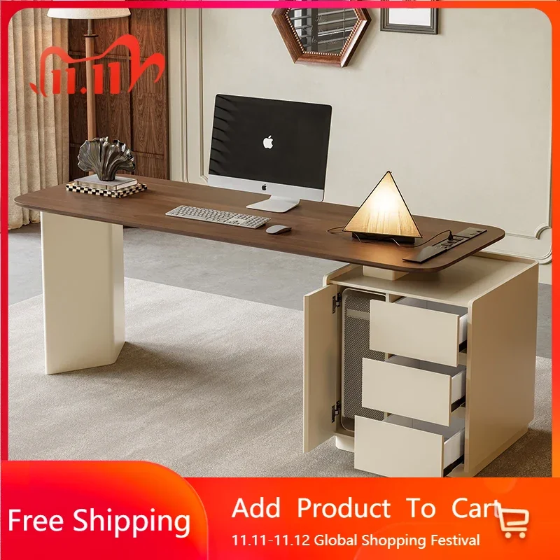 

Aesthetic Modern Wood Office Desks Storage Drawers Designer Writing Home Computer Desks Korean Tavolino Postmodern Furniture