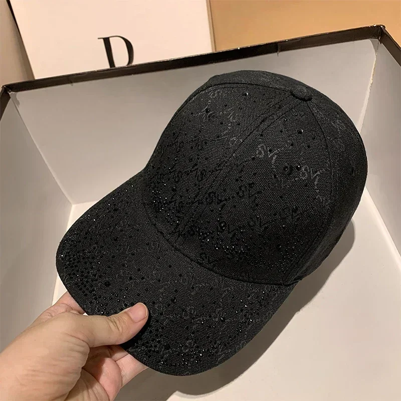 2024  Rhinestone Letter Baseball Cap for Women Female Male Sport Visors Snapback Cap Sun hats for women luxury designer brand