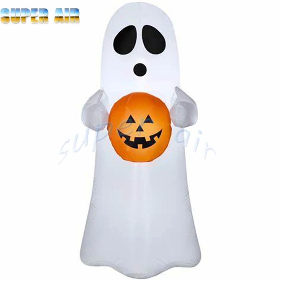 Giant Halloween party decoration inflatable Ghost with pumpkin light for Halloween