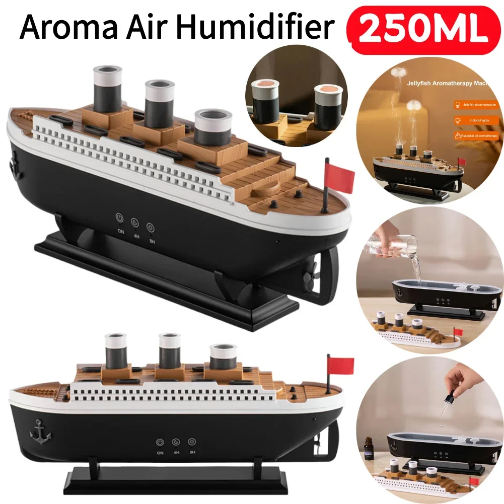 

Air Humidifier Ship Model Aroma Air Humidifier Ocean Liner Essential Oil Diffuser Jellyfish Smoke Ring Spray Aroma Diffuser
