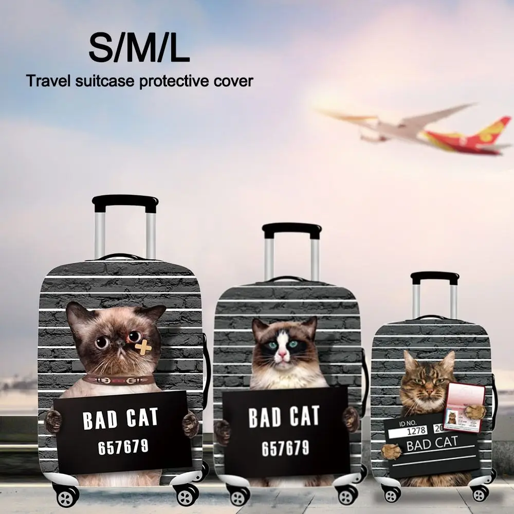 

Cartoon Cat Luggage Cover Waterproof Elastic Suitcase Protector Cover Dustproof Anti-scratch Baggage Dust Case Cover Travel