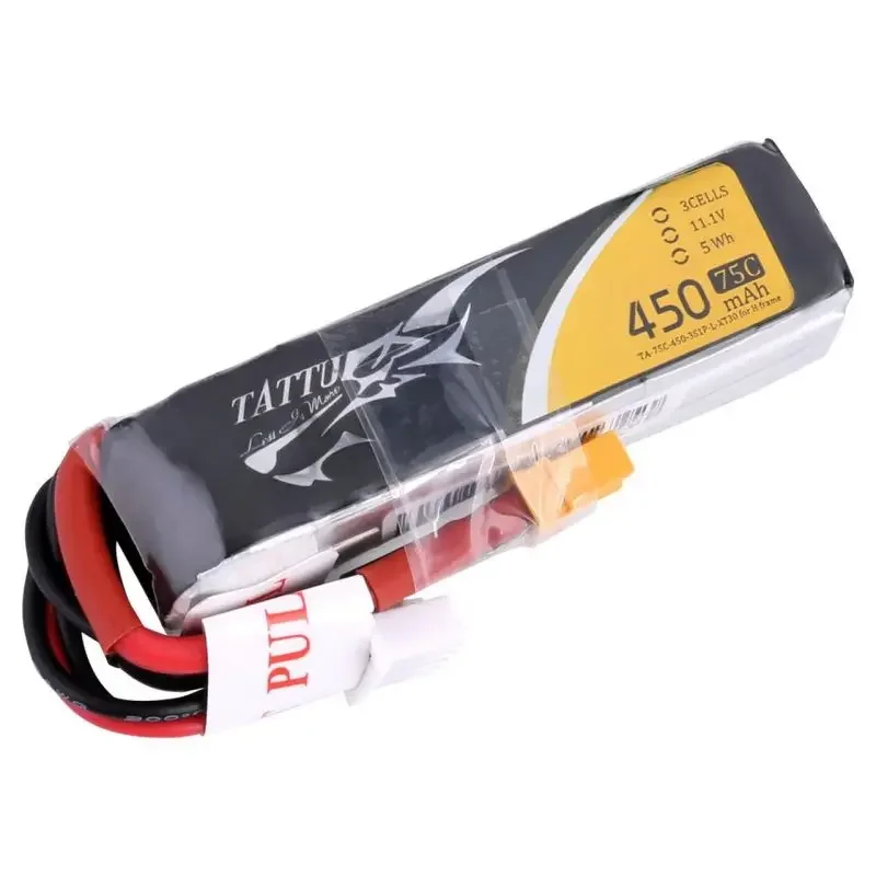 

ACE Tattu LiPo Rechargeable Battery 2S 3S 4S 450mAh 75C 1P for RC FPV Racing Drone Quadcopter