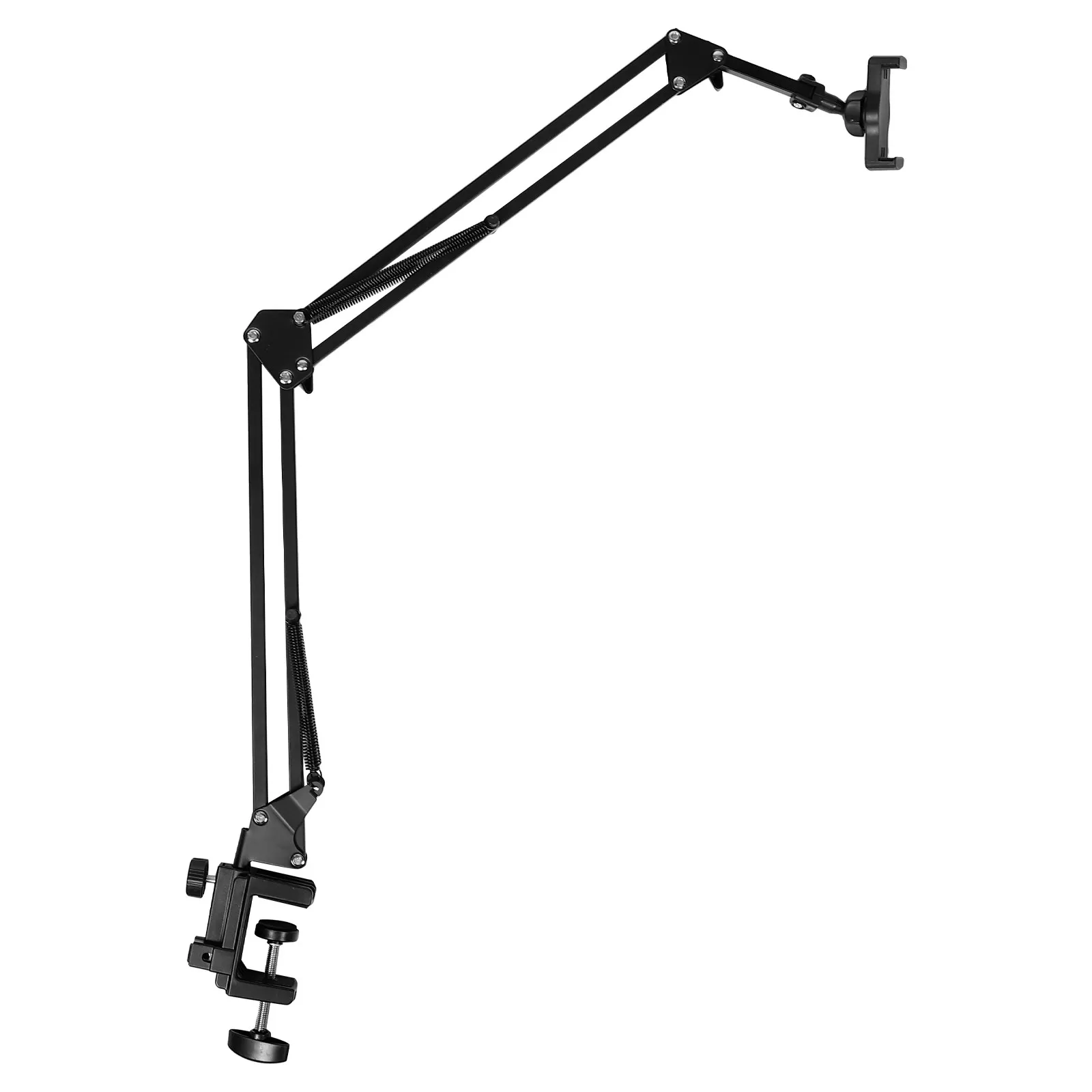 

Foldable Desktop Phone Stand Metal Clamp Holder Adjustable Rotatable Stable Desk Mount for Live Streaming Photography Video