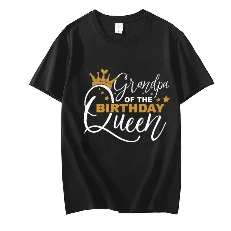 2024  Birthday Party Graphic Clothing Oversized TopsBirthday Family Women Men T-shirts Birthday Queen Summer Clothing Women's T-