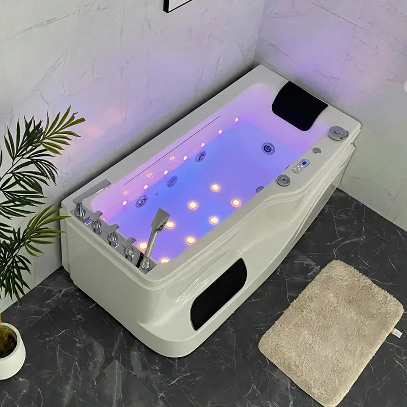 Deep soaking bathtub acrylic SPA bathtub intelligent constant temperature waterfall water outlet surfing bathtub luxury bath mas