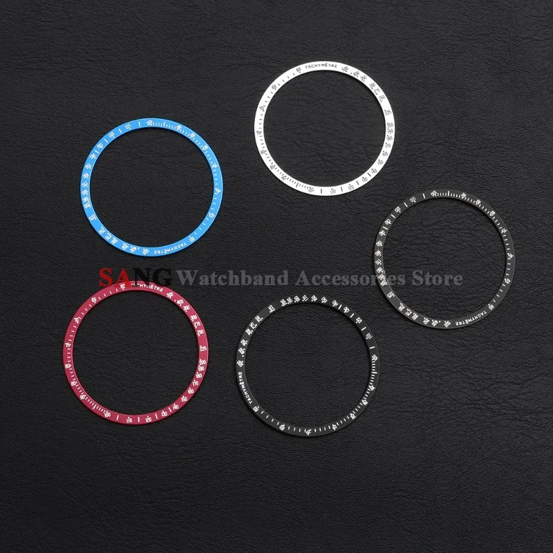 40.5mm*35.2mm Replacement Tachymeter Bezel Aluminium Bezel Insert Speed Master VK63 Watch Case Watch Ring for Speedmaster Watch