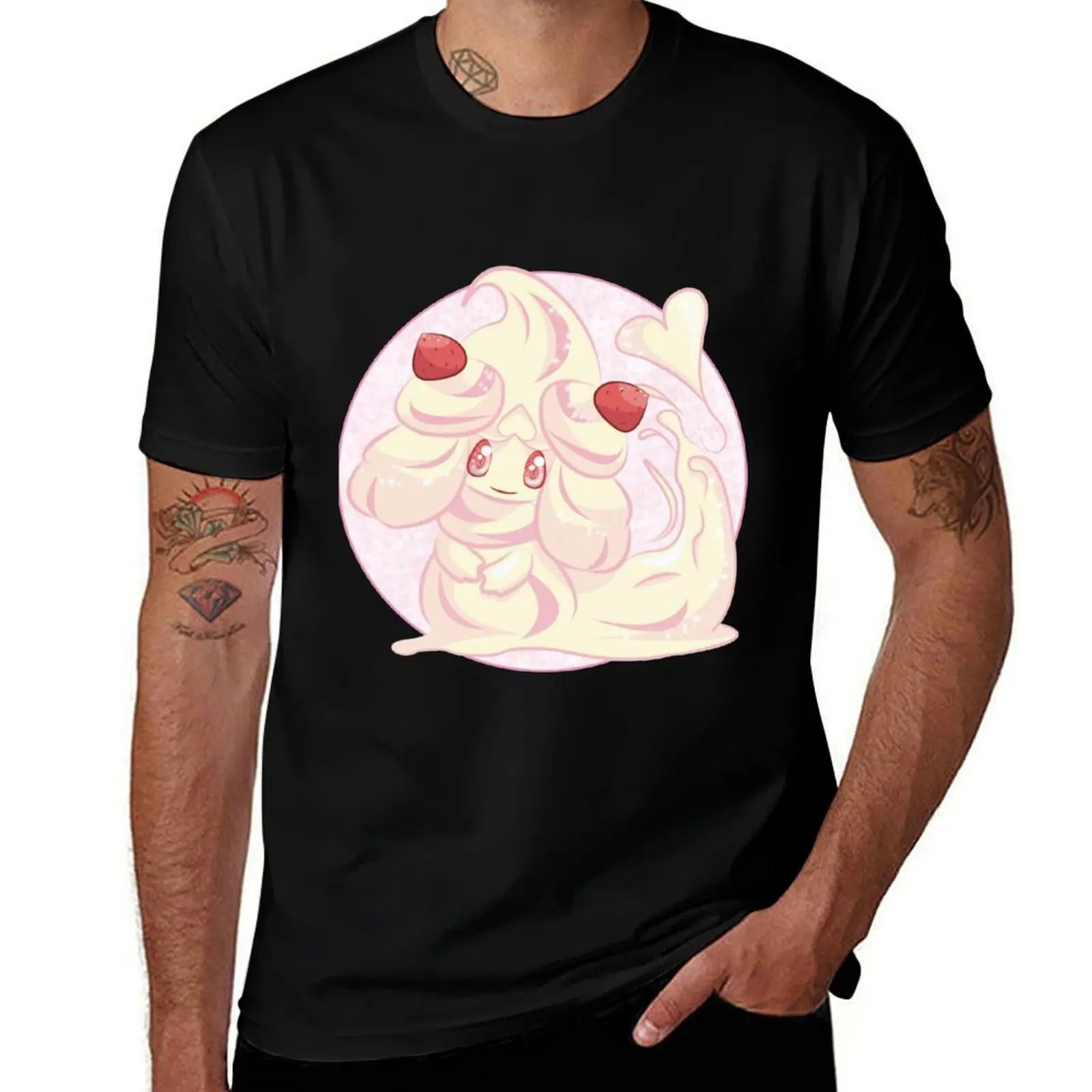 

Strawberries and Cream Alcremie T-Shirt t shirts cotton 100% t shirt custom print