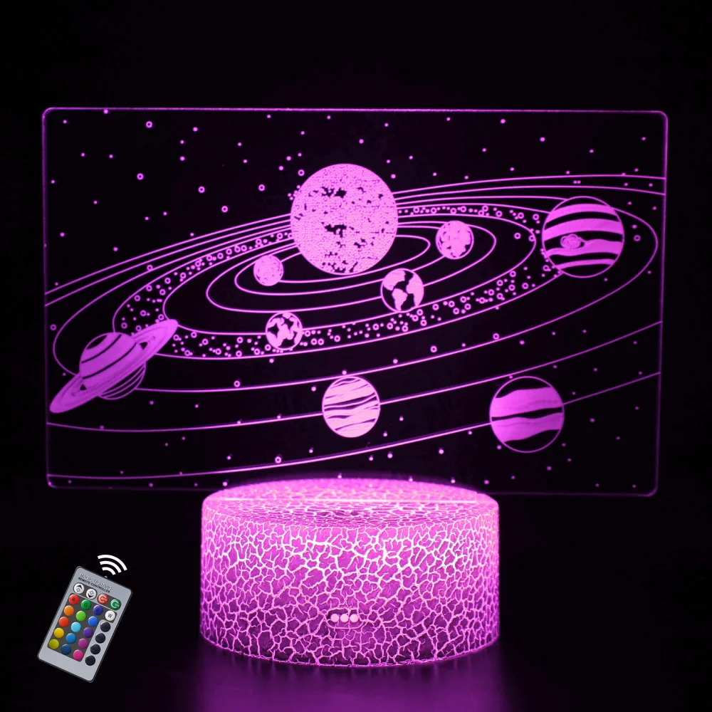 

Nighdn Space Galaxy 3D Lamp Illusion LED Night Light for Kids Room 16 Colors Changing Remote Control Home Decor Birthday Gifts