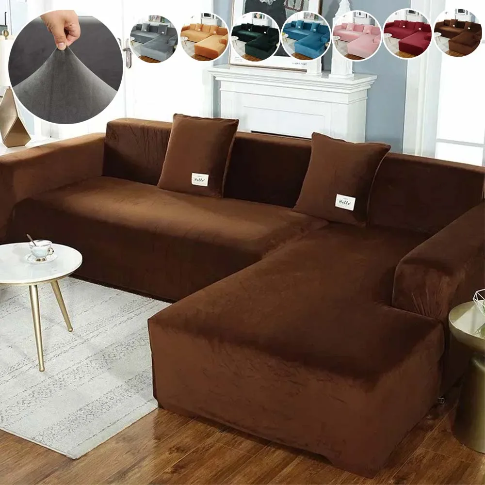 Thickened Silver Fox Fur Sofa Cover 1/2/3/4 Seater Full Coverage Non-Slip Solid Color Winter Warm Couch Protector Housse Canapé