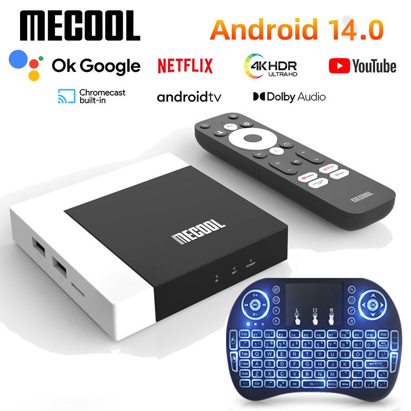  MECOOL KM7 PLUS Google TV Box 2GB 16GB Android Smart TV 14 Google Certified 4K Amlogic HDR10 2.4G/5G WIFI Prefix Hebrew Arabic 