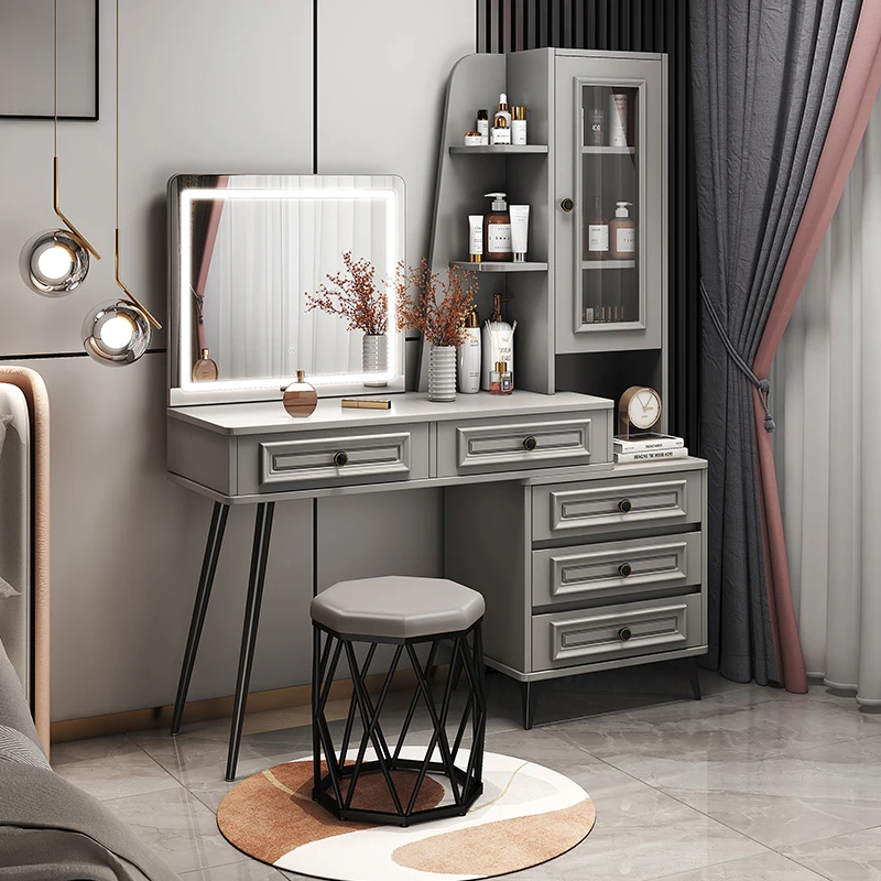 Organizer Grey Dressing Table Mirror Makeup Luxury Bedroom Dressing Table Girls European Penteadeira Para Quarto Furniture