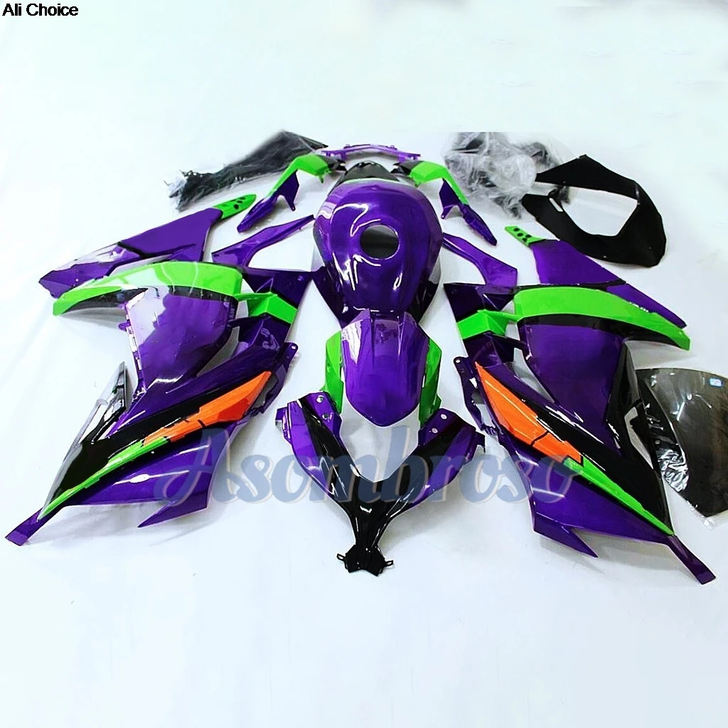 Complete Fairing kit Suitable for Kawasaki Ninja300R 2013 2014 2015 2016 2017 Purple green ZX300R 13-17 Custom fairings
