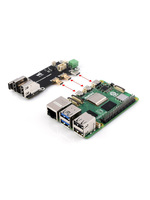 Waveshare Micro HDMI to HDMI Multifunctional Adapter, Compatible with Raspberry Pi 5/4B,Two Power Supply Methods