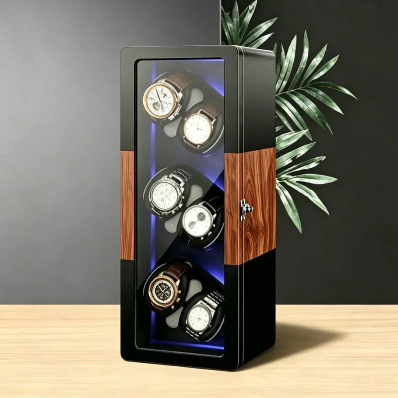 

Vertical Watch Winders Mechanical Watch Winder Men's Watches Box with Automatic Winding LED Lights Storage Rotating Watches Box