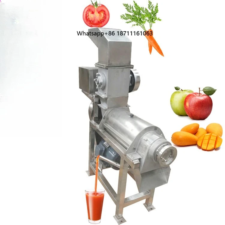 Commercial Industrial Cold Press Fruit & Vegetable Juicer Machine Stainless Steel Filter Automatic Pulp Ejection 500KG/H
