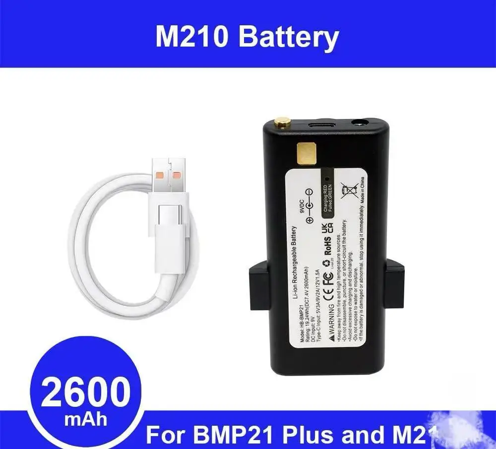 

Новый аккумулятор для принтера BRADY M210, M210-LAB, BMP21-PLUS type-C 2600 мАч