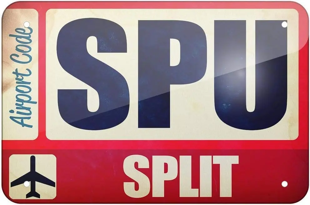 Metal Sign Airportcode SPU Split TIN SIGN 8X12 inches sign