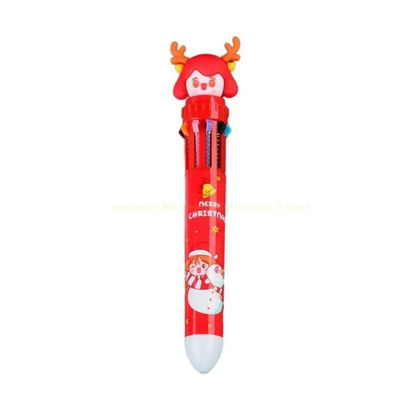 10 Colors Ballpoint Pen Spring Retractable Refillable Multicolor Pens Gift Pen