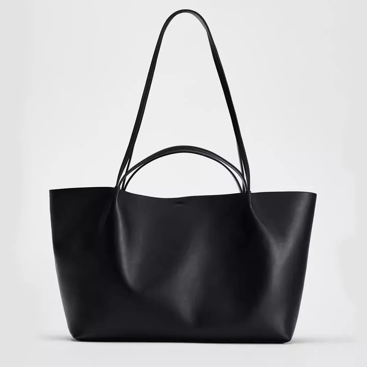 

2025 New PU Leather Large Capacity Tote Bags for Women Handbags High Quality Shoulder Bag Luxury Designer Bags Black Shopper Pur