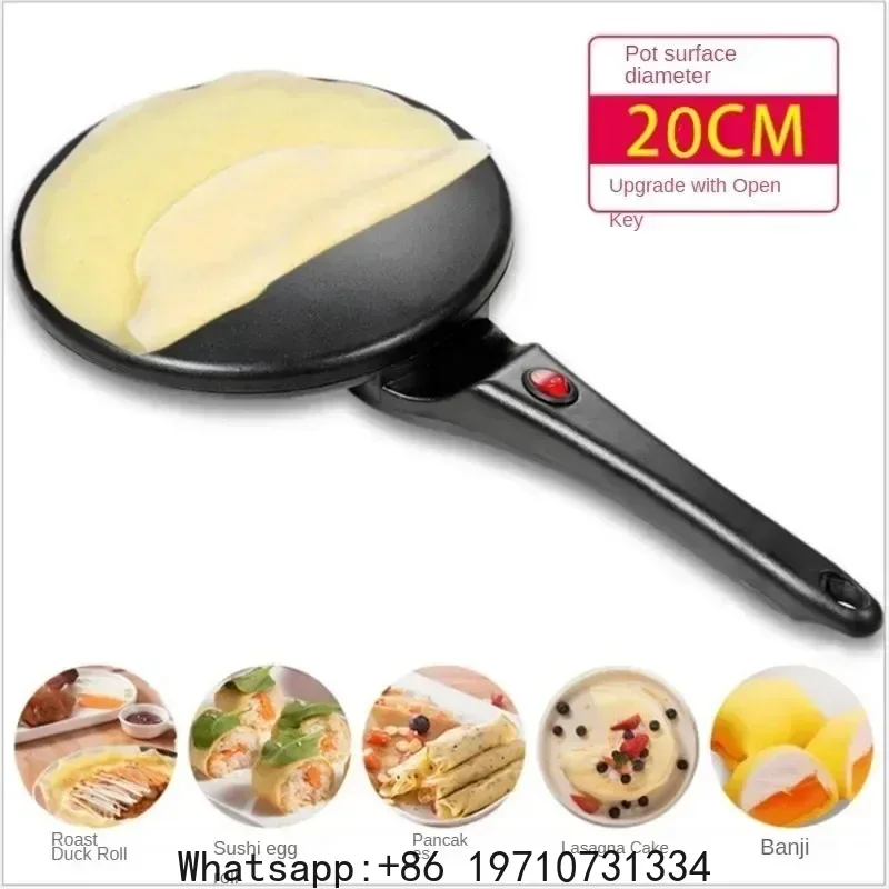 Electric Crepe Maker Machine – Non-Stick Griddle for Pancakes, Pizza, Cakes & Spring Rolls