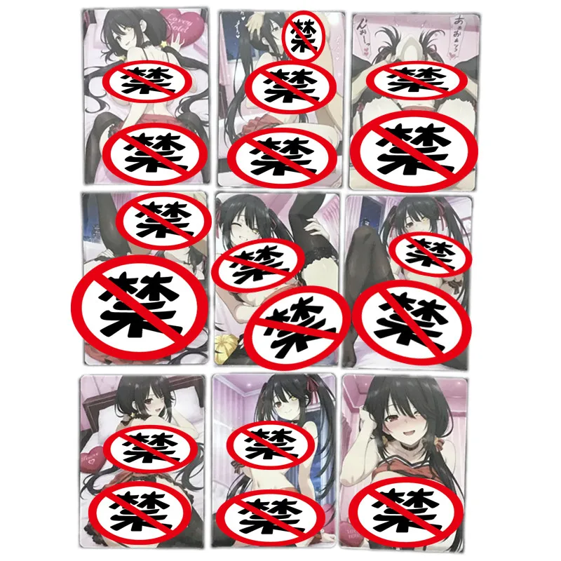 9 szt./zestaw Seksowne Karty DATE A LIVE Tokisaki Kurumi ACG Bogini Komiksy Erotyczne Karty Nagości 18+ Kolekcja Kart Anime Gra Zabawki Prezenty