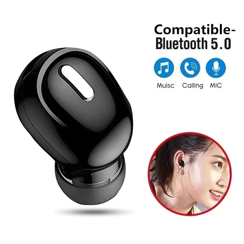 Comfort Fit Daily Wear Waterproof Sport Bluetooth Earphones Invisible Mini In-Ear Design Daily Commute Handsfree Headphones Tool