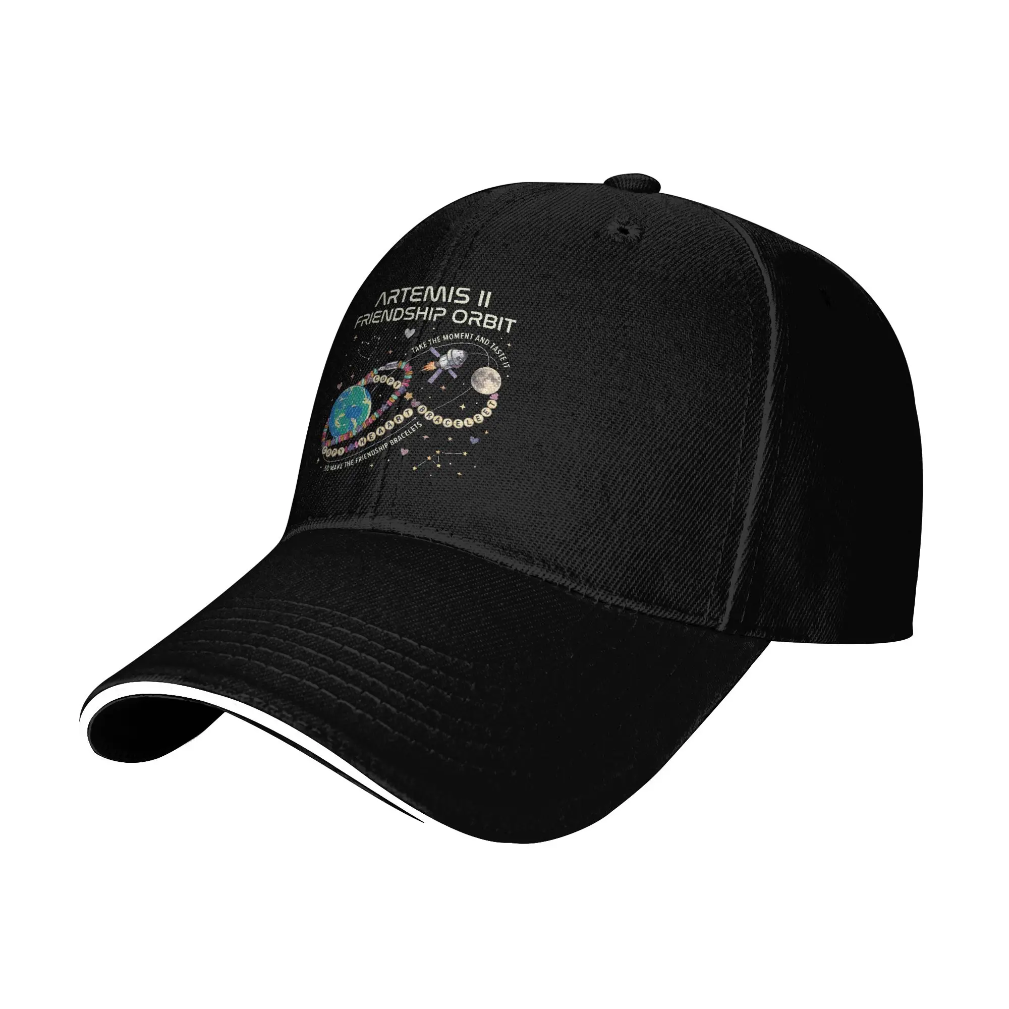Artemis II Friendship Orbit Heart Copy Moon Joy Baseball Cap Vintage  Sandwich Caps for Men Women Adjustable Hats Cap Activities
