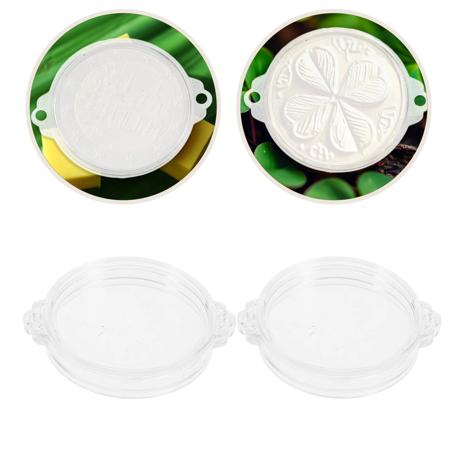 12pcs Coin Safe Holder Dual Head Design Clear Plastic Capsules Car Hanging ganizer For Collectors Storage Boxes