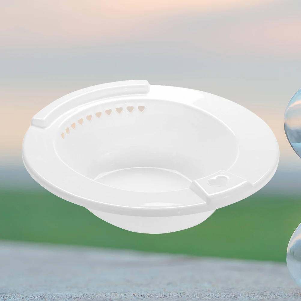 

Sitz Basin Toilet Hip Bath Medical Bathtub White Sturdy Hot Water Resistant Standard Size for Most Pedestal Pans