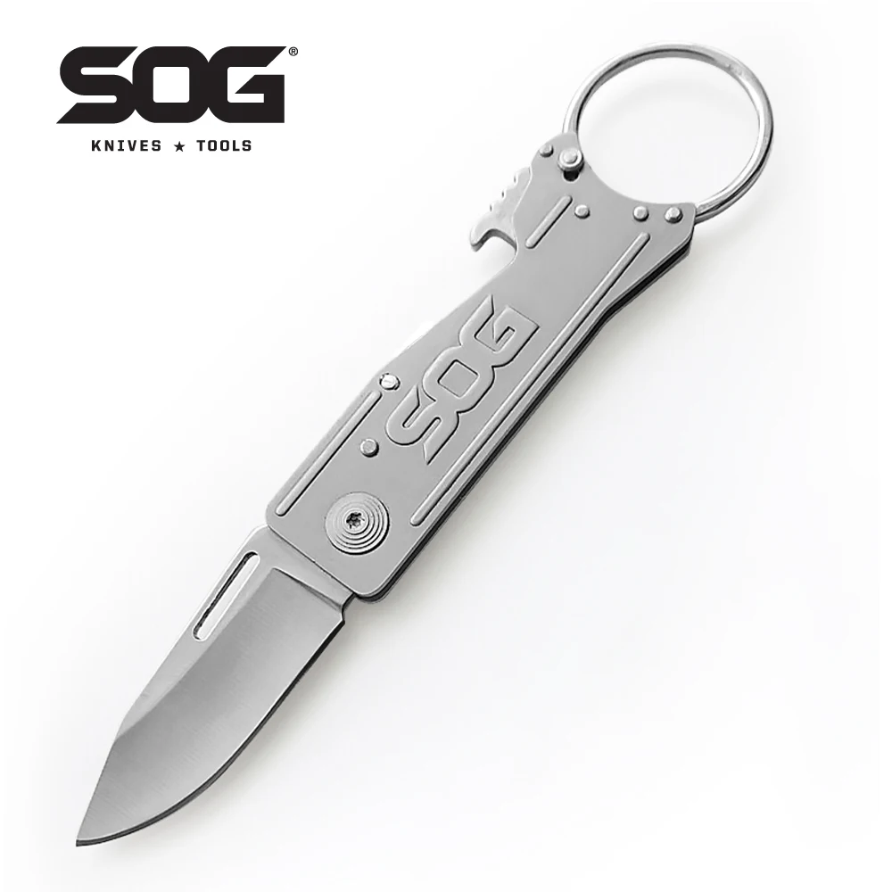 

Карманные ножи SOG KeyTron Keychain — небольшой многофункциональный складной нож EDC с открывашкой для бутылок и быстросъемным механизмом для большого пальца (KT1001-CP)