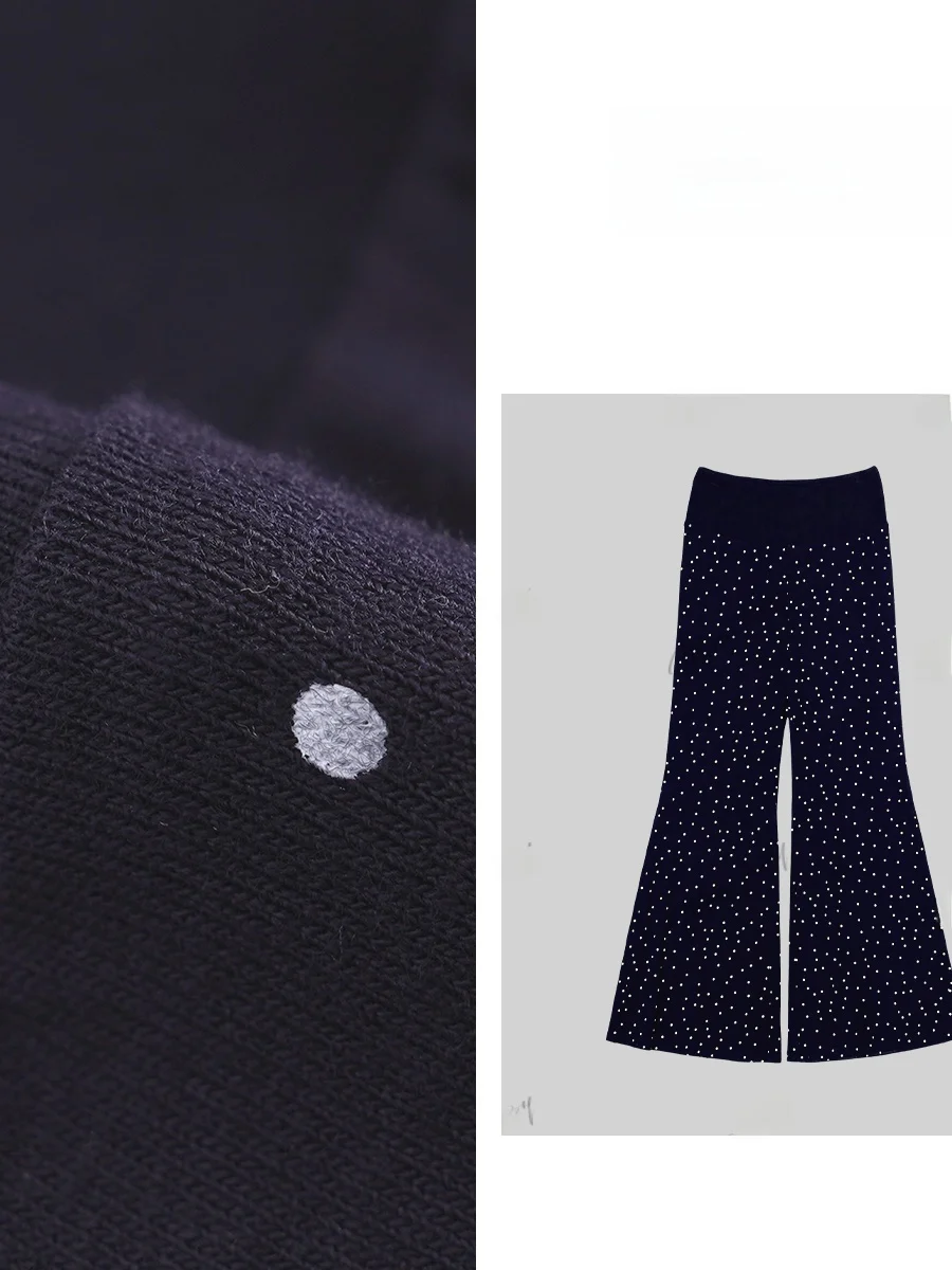 

Повседневные брюки для похудения, весенне-летние, свободные, в горошек, с драпировкой, с высокой талией, прямые, из смесового хлопка, удобные женские брюки