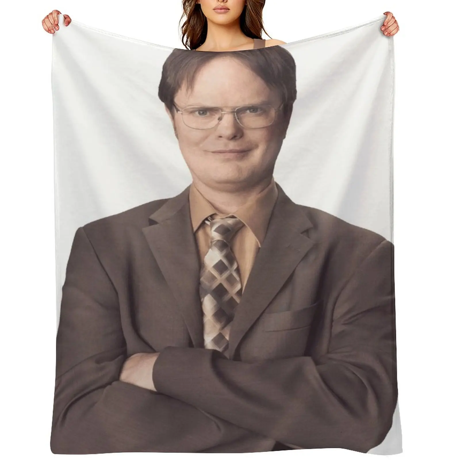 

Dwight Schrute The Office 1 Throw Blanket Soft Plush Plaid sofa bed Bed covers cosplay anime Blankets