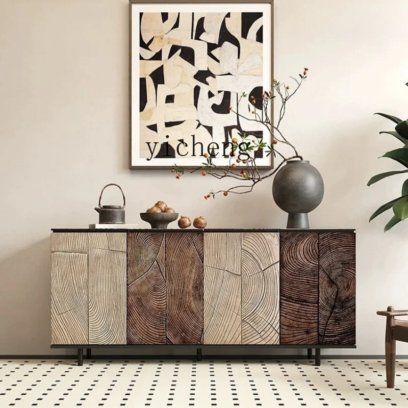 

XL dining side cabinet solid wood carving living room integrated decorative cabinet against the wall