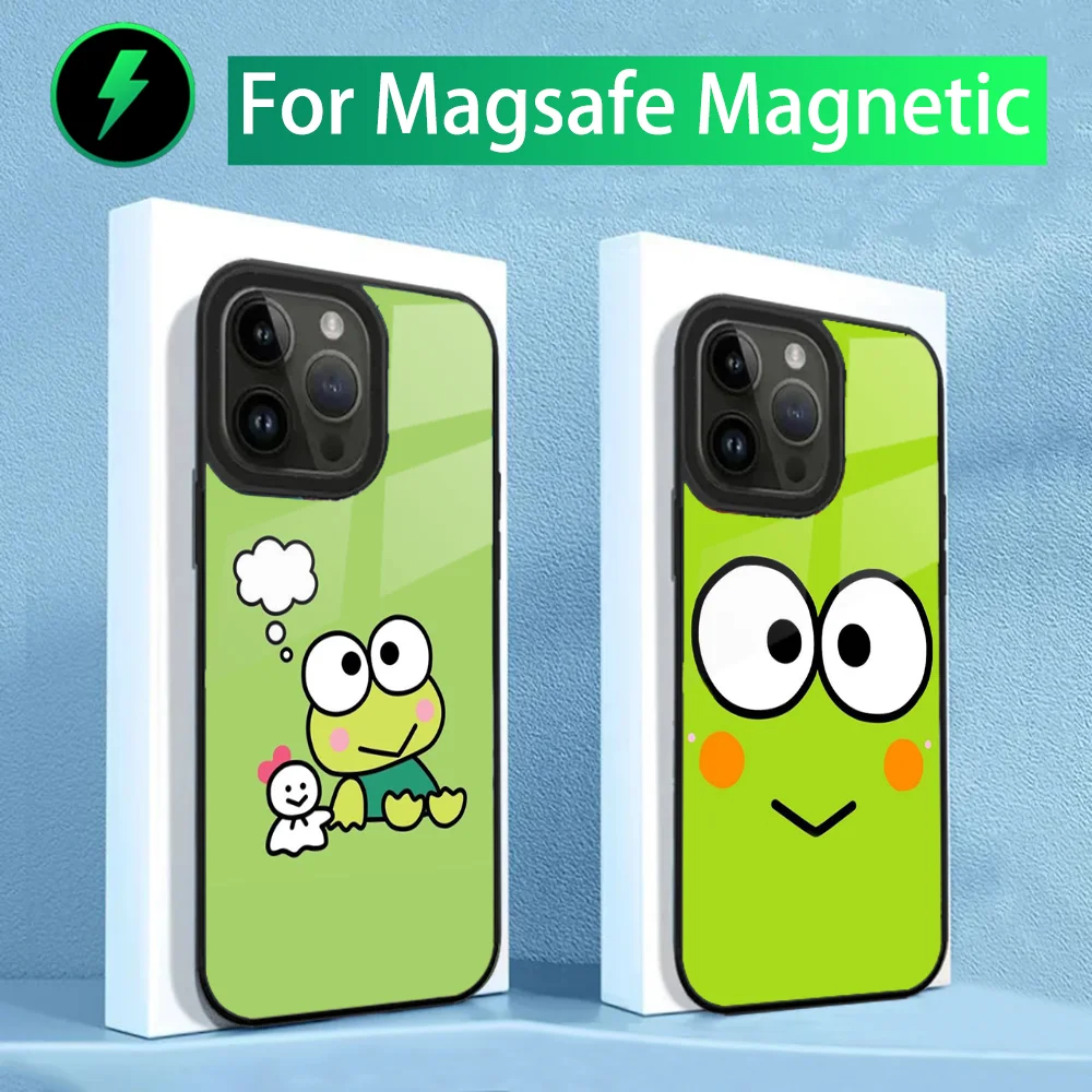 Frog K-KeroS K-KeroppiS Phone Case For iPhone 15,14,13,12,11,Plus,Pro,Max Mini Magsafe Magnetic Wireless Charging