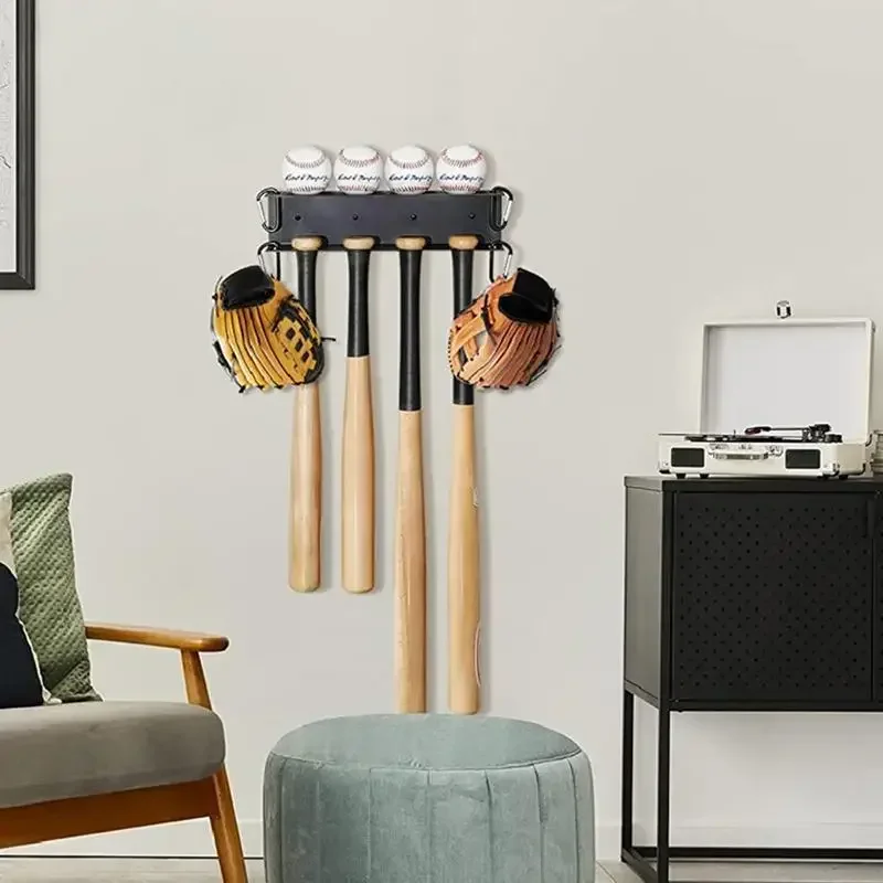 Baseball Bat Softball Outdoor Sports Home Professional Baseball Rack Wall Baseball Organizer Wall Baseball Gear Display Stand