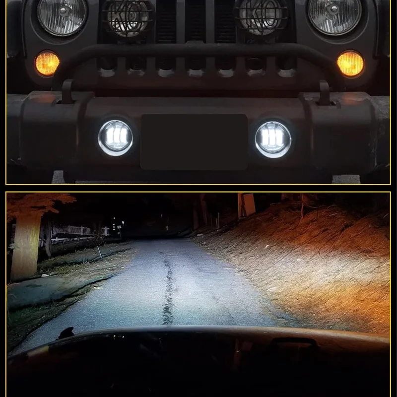 4 بوصة LED الضباب الخفيف ل جيب رانجلر JK LJ جراند شيروكي دودج كرايسلر رحلة السيارات العارض المصباح القيادة الطرق الوعرة مصباح