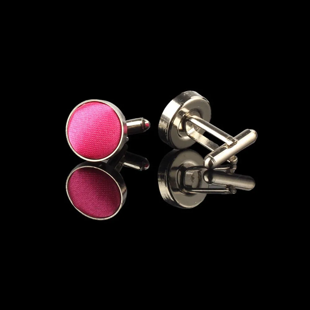 HUISHI รอบ Cufflinks Mens สําหรับธุรกิจเสื้องานแต่งงานผู้ชาย Cufflink ผ้ารอบ Cuff Links อุปกรณ์เสริมขายส่ง