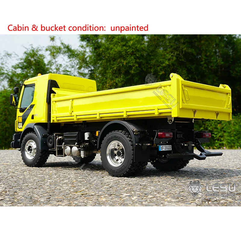 LESU 1/14 4*4 RC Chassis Hydraulic Dumper Car Of Tipper Truck Model Buliding Kits for Boys Light Sound System Th20393-SMT3