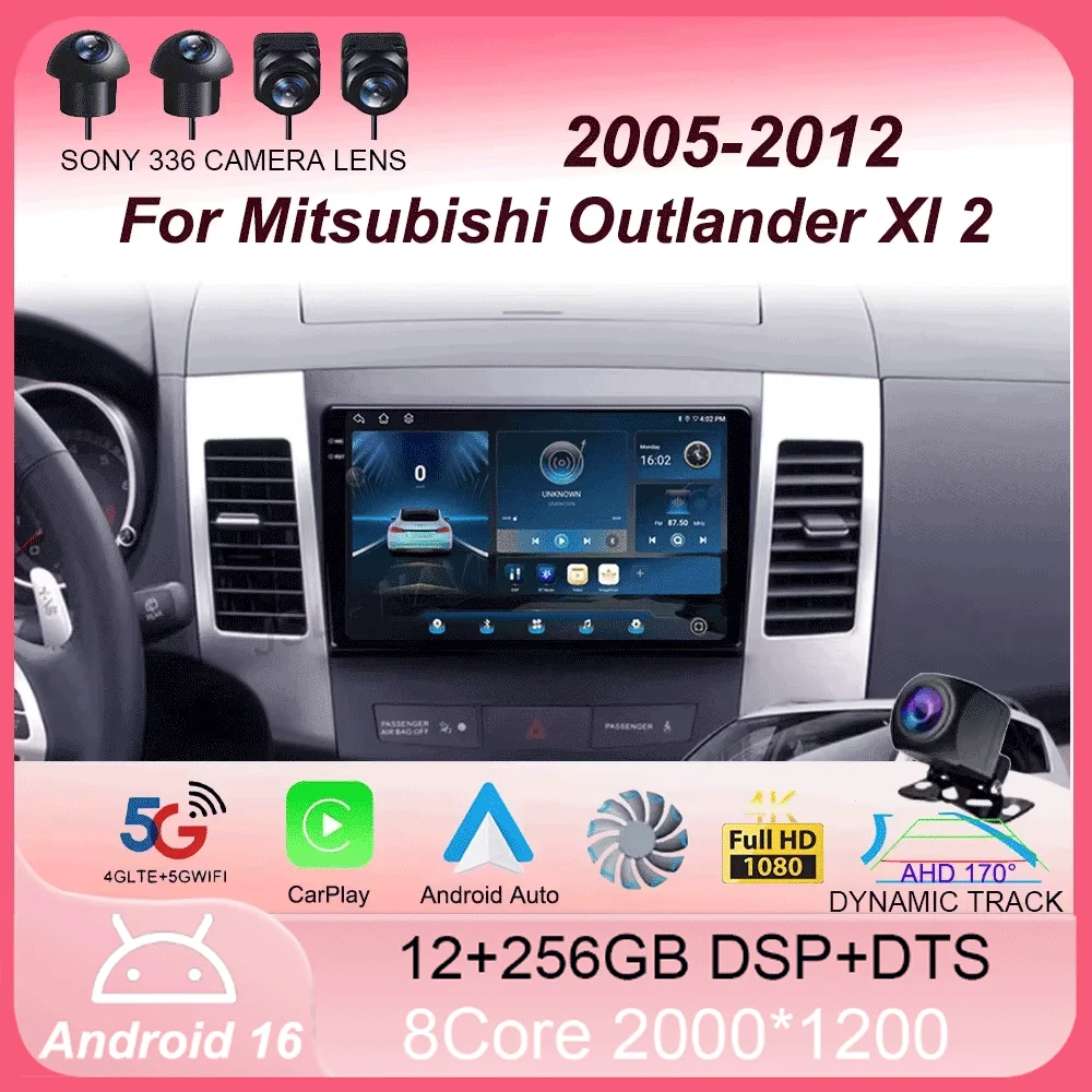 

Автомобильный радиоприемник 9 дюймов, Android 15, мультимедийный плеер для Mitsubishi Outlander Xl 2 2005-2012 для Citroen C-Crosser 2007-2013, без 2din