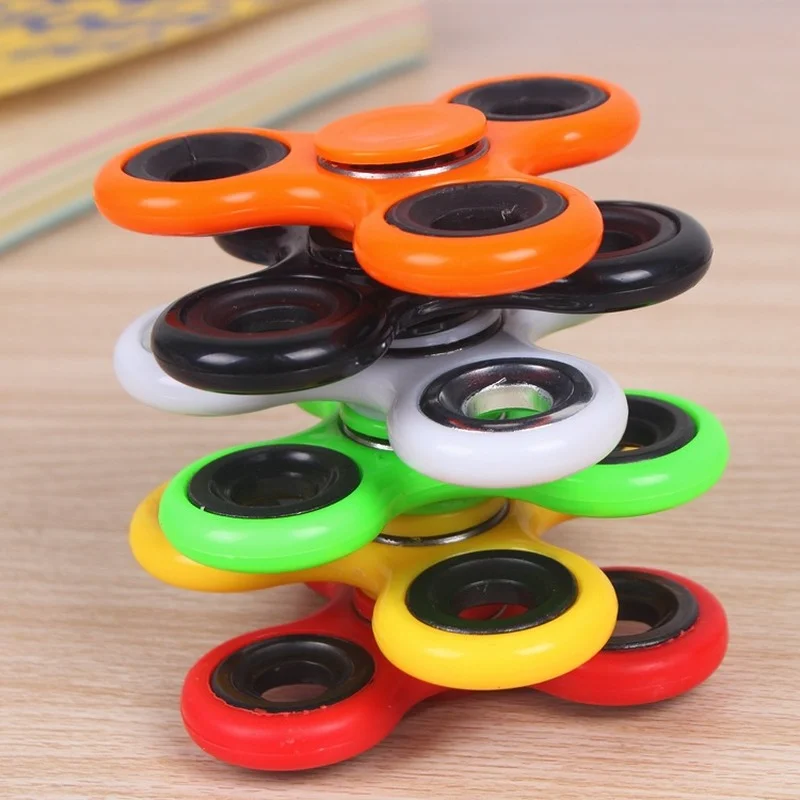 Kleurrijke Fidget Spinner EDC Spinner voor Autisme ADHD Anti Stress ABS met Ijzer Tri-Spinner Hoge Kwaliteit Volwassen Fidget speelgoed