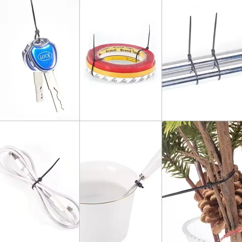 50Pcs Nylon Cable Ties Self Locking Heavy Duty Plastic Zip Ties for Home Garden Office Wire Management Cable Organization