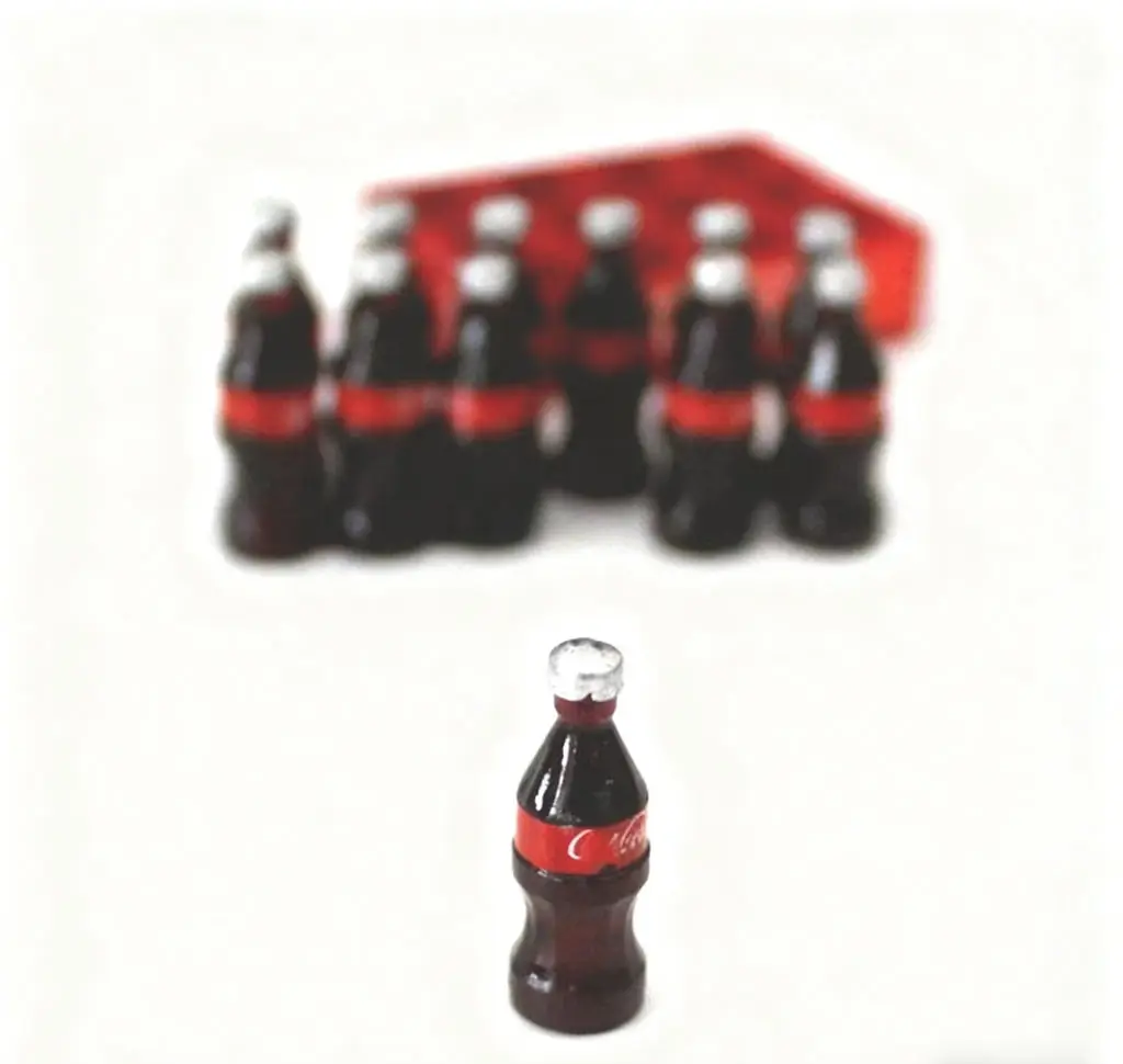 3picecs 1:12 مقياس زجاجات فحم الكوك المصغرة في سلة-ملحقات بيت الدمى BJD لتقوم بها بنفسك ديكور المناظر الطبيعية الصغيرة لعبة طعام مزيفة #3