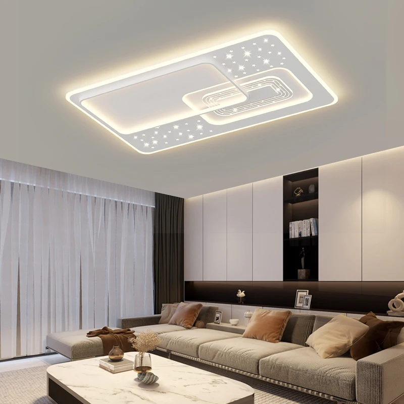 Led Plafond Lamp Woonkamer Slaapkamer Moderne Eenvoudige Ronde Vierkante Lichten Atmosferische Huishoudelijke Binnenverlichting Decor Plafond Lampen