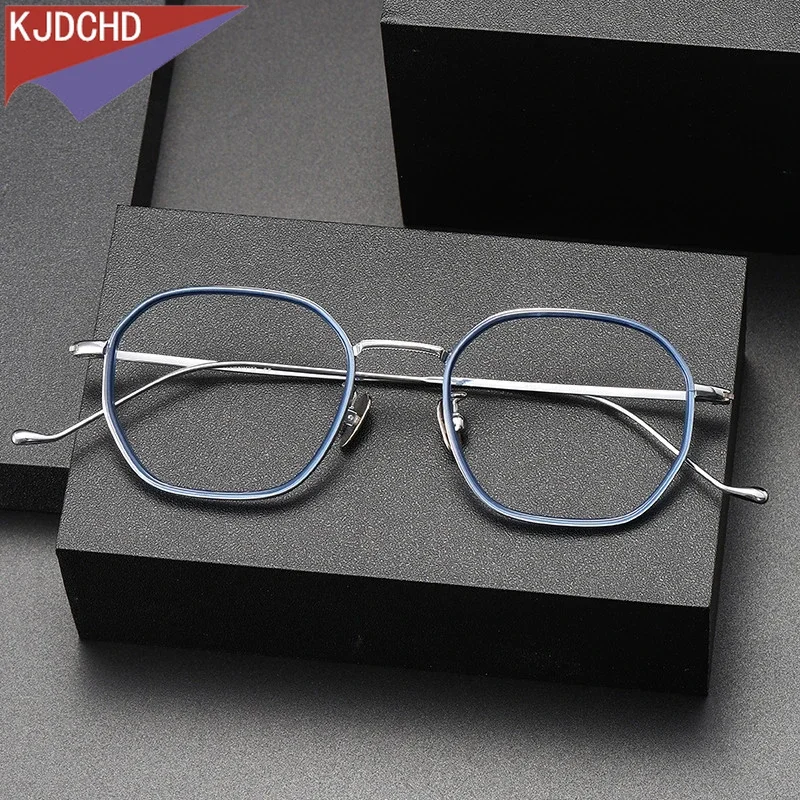 Acetate Titanium Glasses Frame Men 2024 Vintage Square Myopia Prescription Optical Eyeglasses Frames Women Spectacles Eyewear
