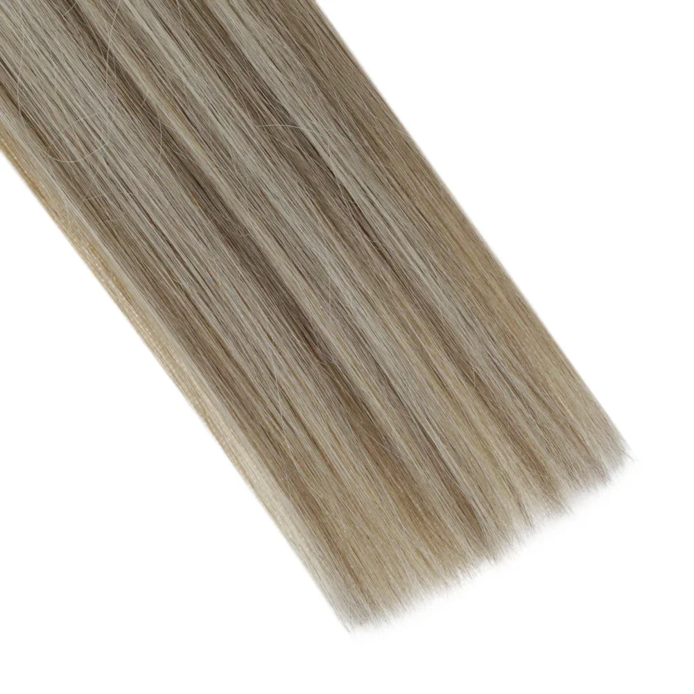 Laavoo-Extensions de cheveux humains Remy Tape in, 100% vrais cheveux raides, trame de peau naturelle brésilienne, ruban adhésif double face dans les cheveux, 40 pièces